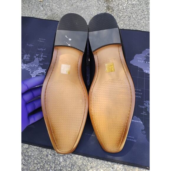 Aldo Mens Black Leather Oxford Dress Shoes Size 11 main image 11
